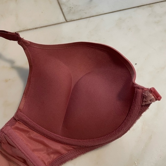 Victoria’s Secret, 34C, front closure, mauve, lace t-back push-up underwire bra - Picture 4 of 5